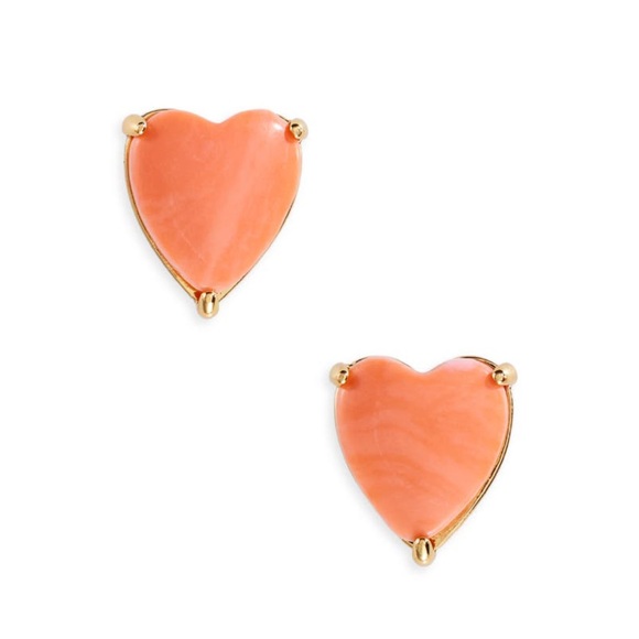 $68 Lele Sadoughi ASHFORD HEART STUD EARRINGS coral - Picture 5 of 5